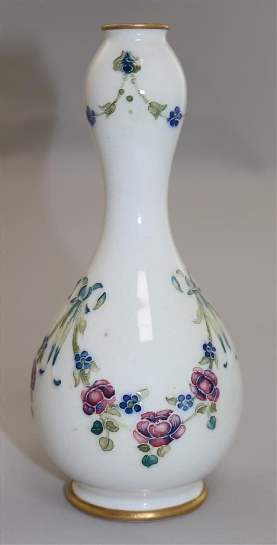 A William Moorcroft for James Macintyre & Co. An 18th century pattern double gourd vase, 17cm